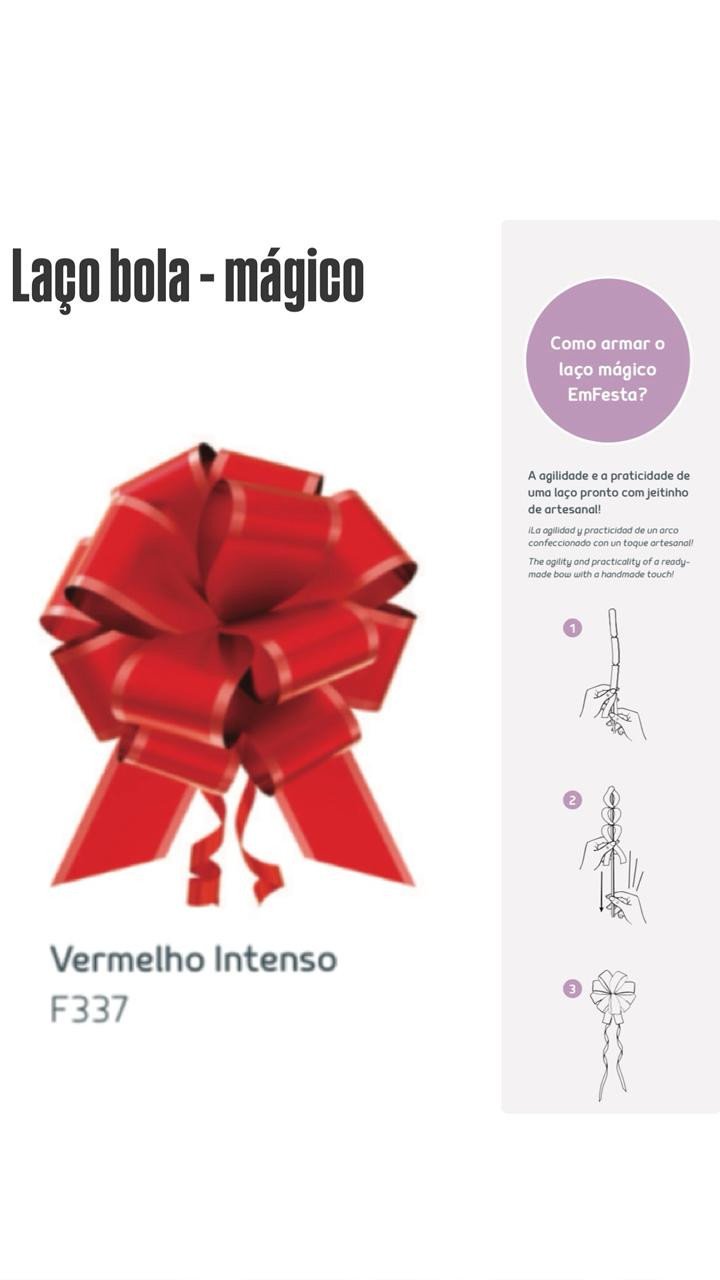 LAÇO M BOLA C/10 F337 VERMELHO INTENSO  REF 3438
