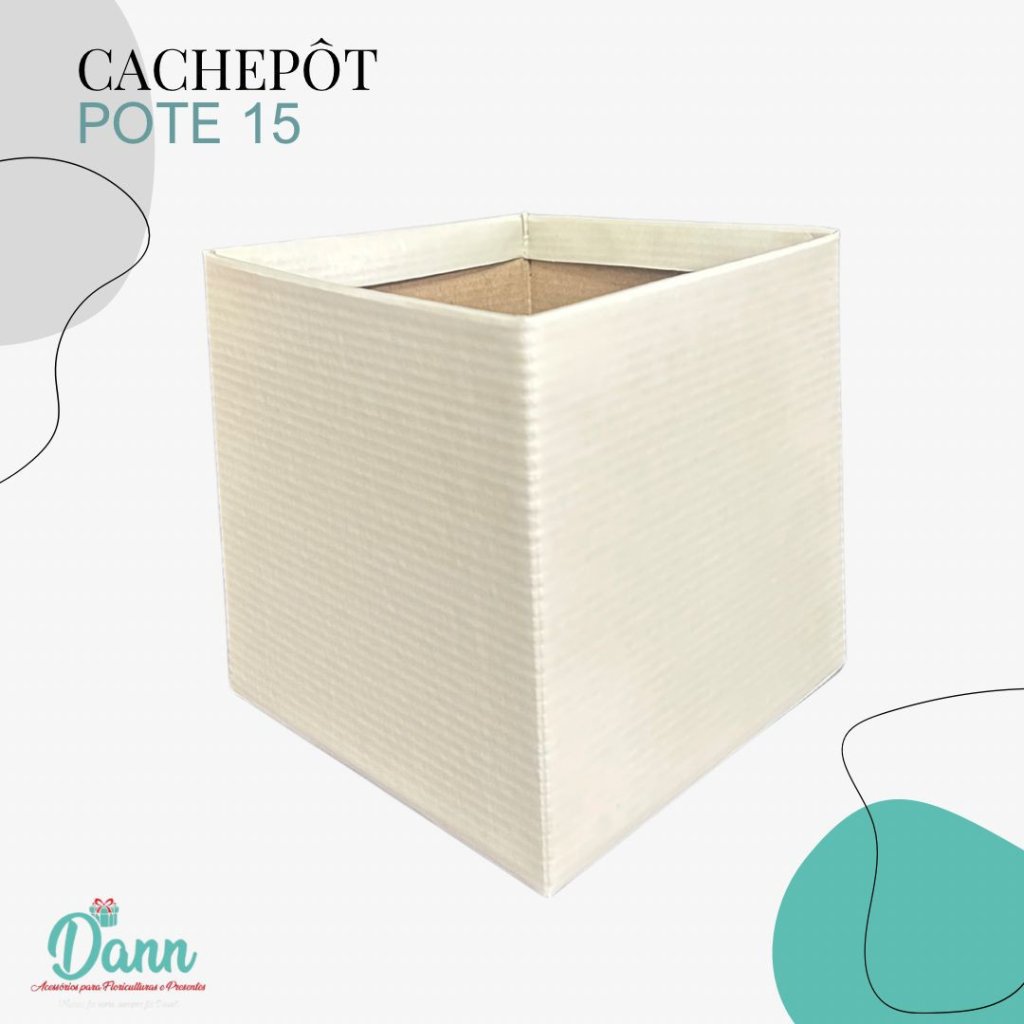 CACHEPO PAPER POTE 15 QUADRADO OFF WHITE C/10  REF 3307