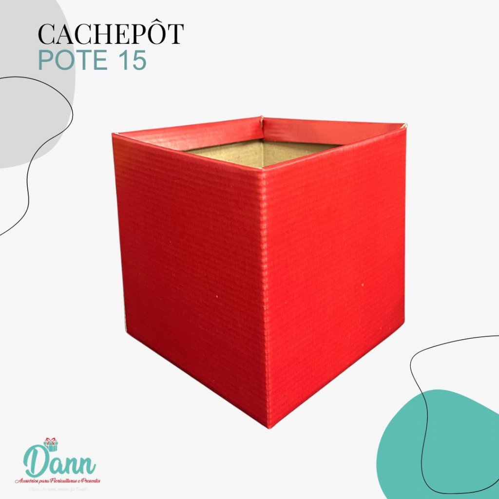 CACHEPO PAPER POTE 15 QUADRADO VERMELHO QUEIMADO C/10 REF 3312