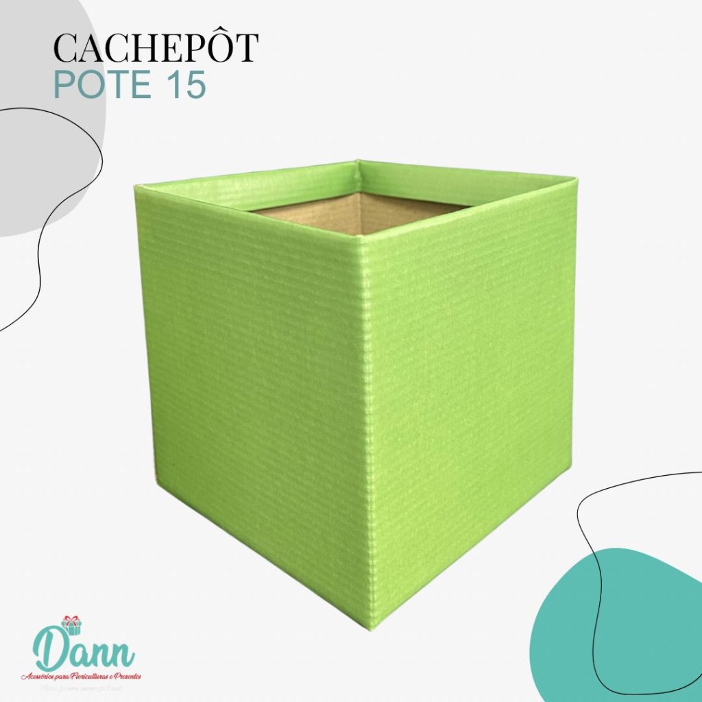 CACHEPO PAPER POTE 15 QUADRADO VERDE OLIVA C/10  REF 3306