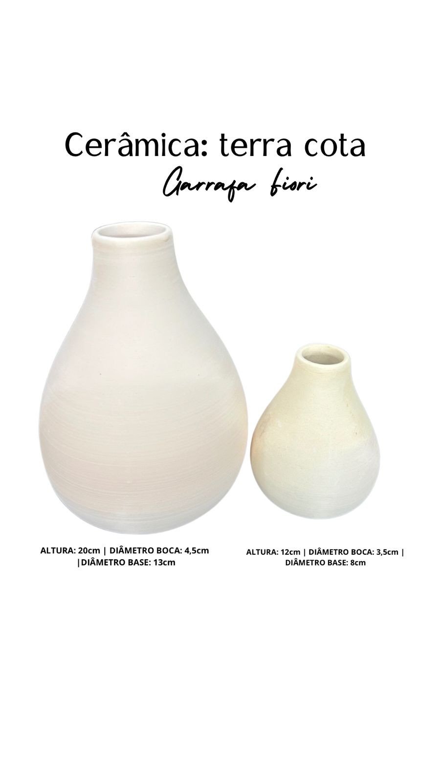 VASO CERAMICA TERRACOTA GARRAFA FIORI 