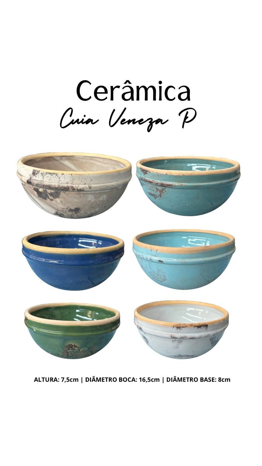 CACHEPO CERAMICA CUIA VENEZA PEQUENO REF 1402