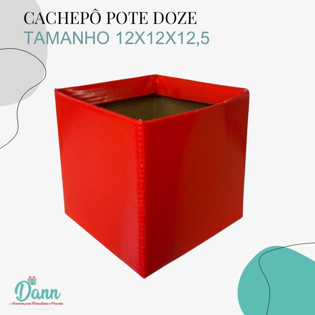CACHEPO PAPER POTE 12 QUAD VERMELHO QUEIMADO C/10  REF 3294