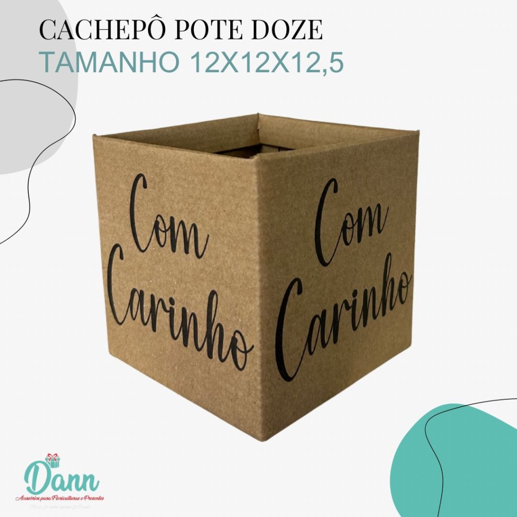 CACHEPO PAPER POTE 12 QUAD KRAFT COM CARINHO C/10 REF 2144