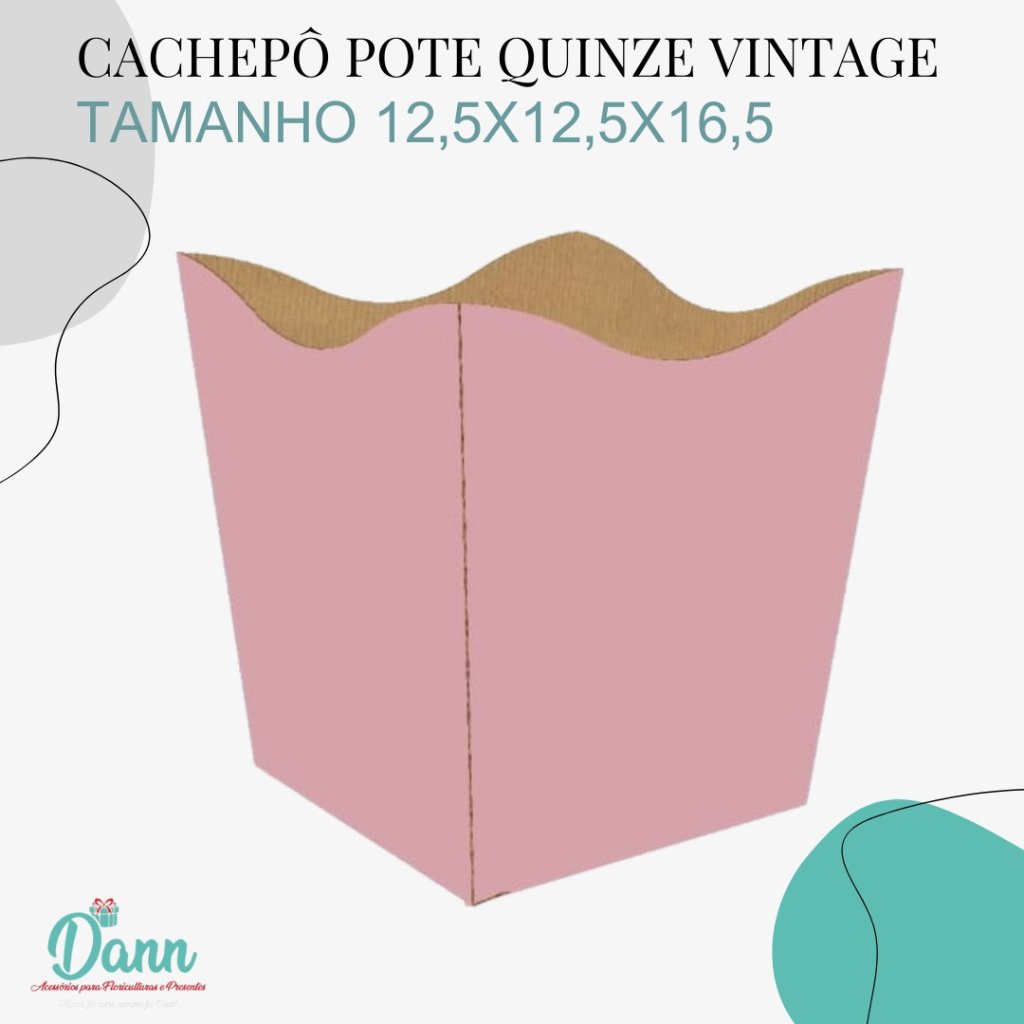 CACHEPO PAPER VINTAGE POTE 15 ROSE C/10  REF 1555