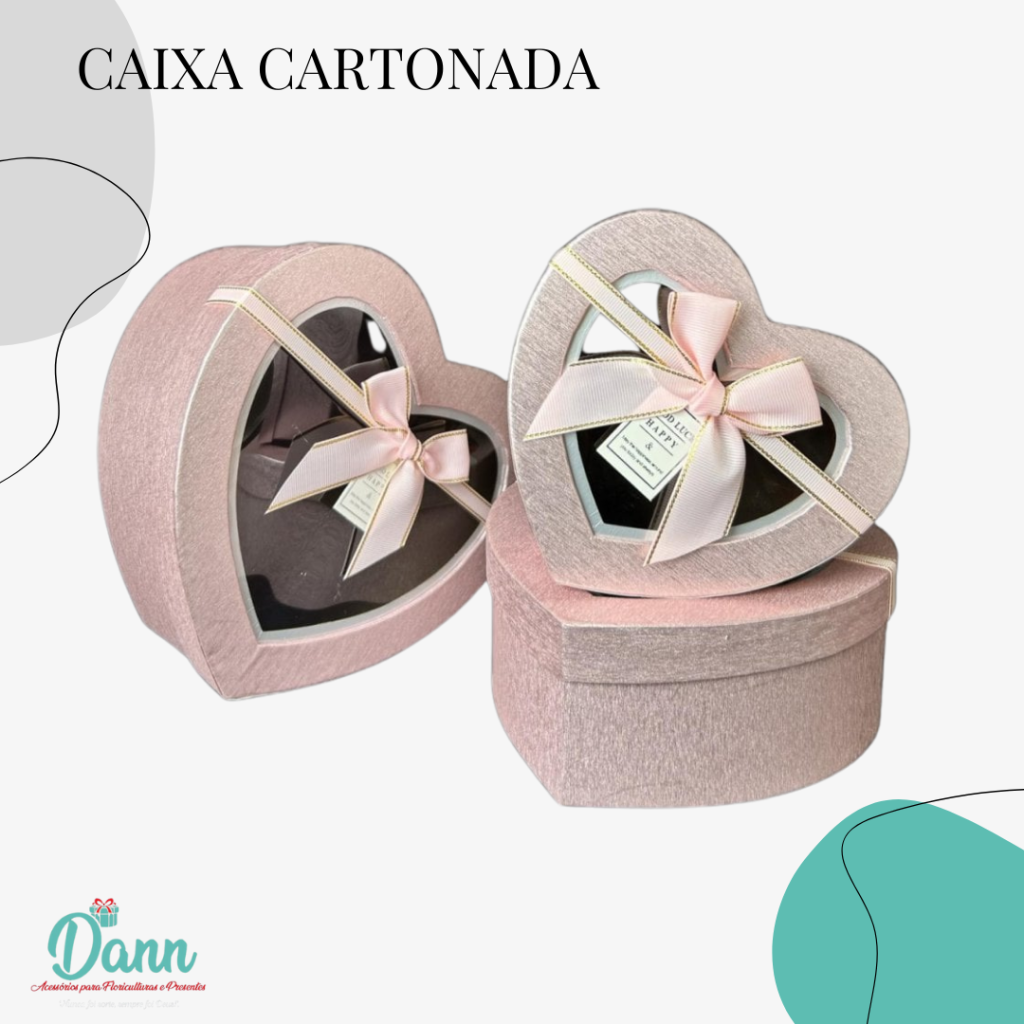 BOX CORACAO KIT C/3 ROSA COM VISOR REF 3541