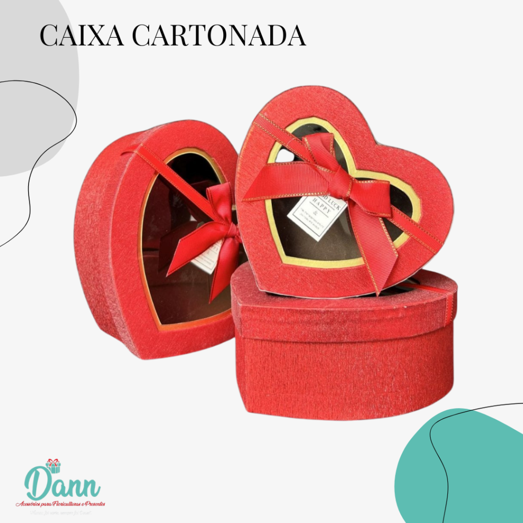 BOX CORACAO KIT C/3 VERMELHO COM VISOR REF  3541
