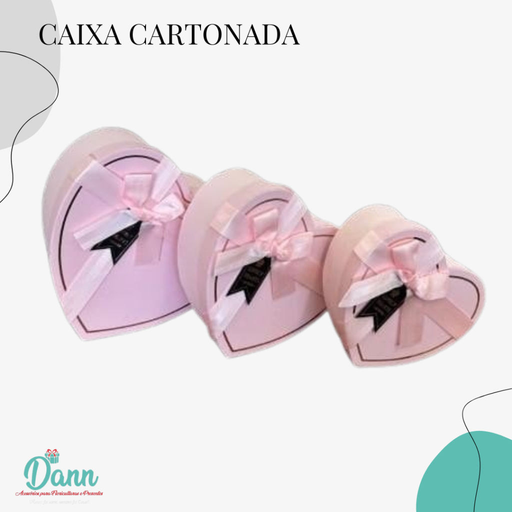 BOX CORAÇAO KIT C/3 ROSA REF 3542