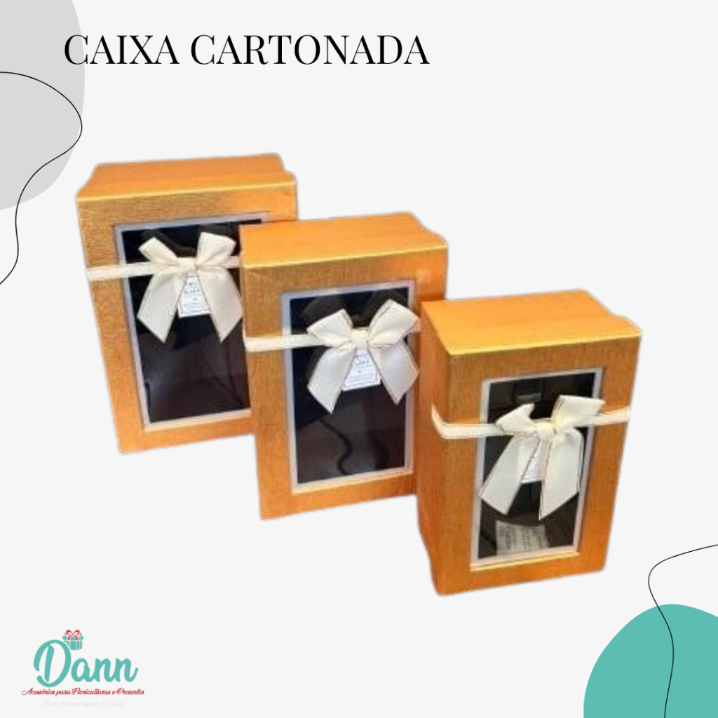 BOX RETANGULAR KIT C/3  VISOR DOURADO REF 3544