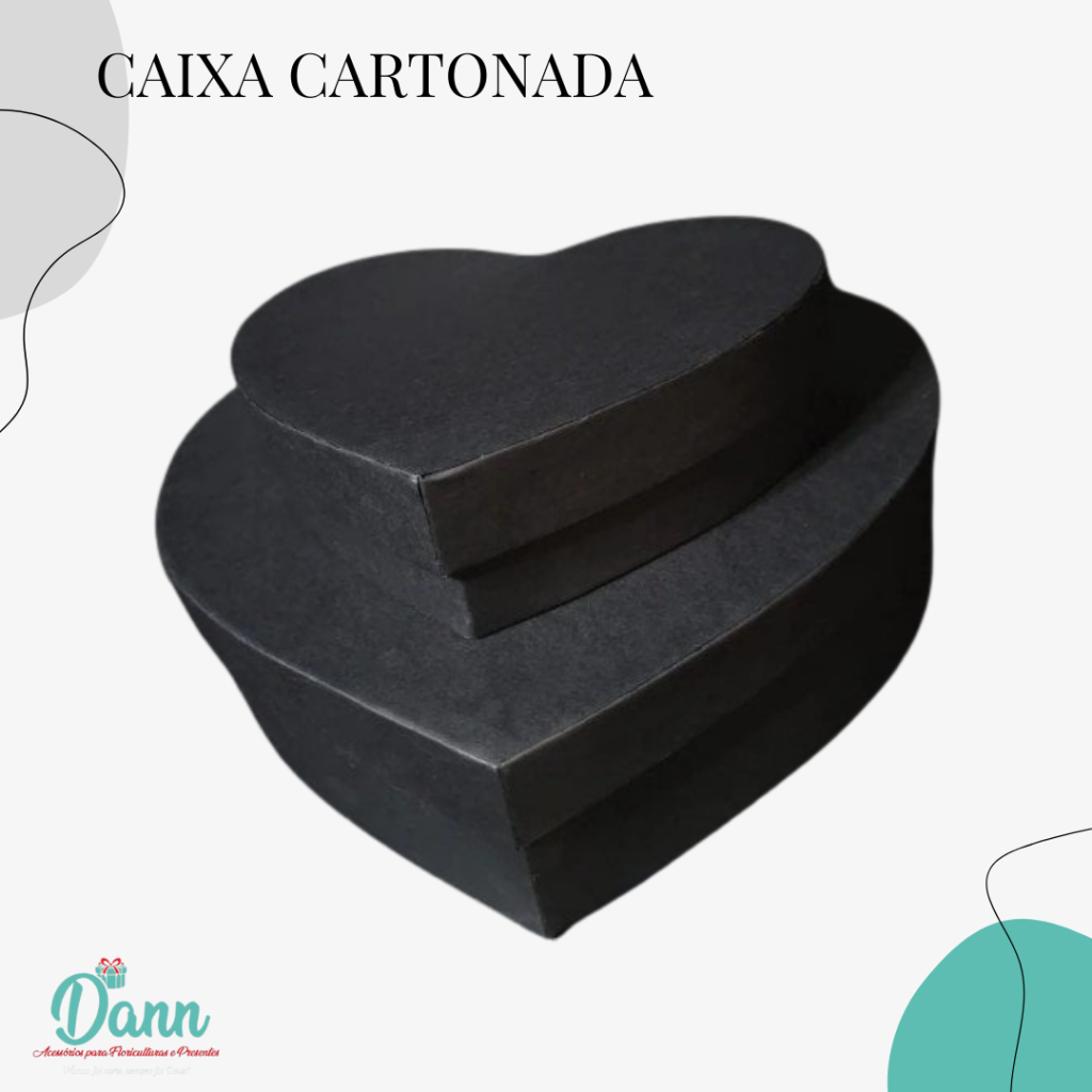 CAIXA CORAÇÃO BAIXA PRETO REF 745