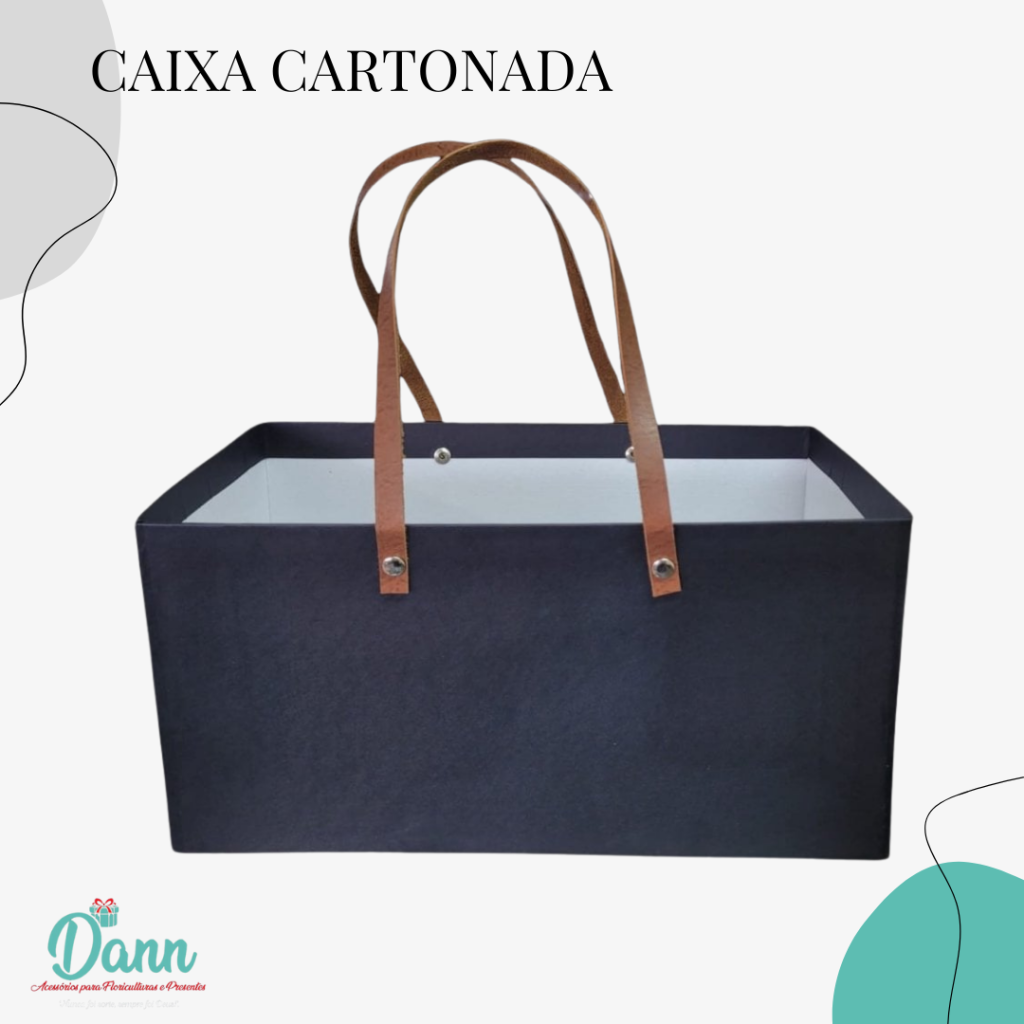 BOX SACOLA RETANGULAR ALÇA COURO PRETO REF 1364 TAMANHO 28x14
