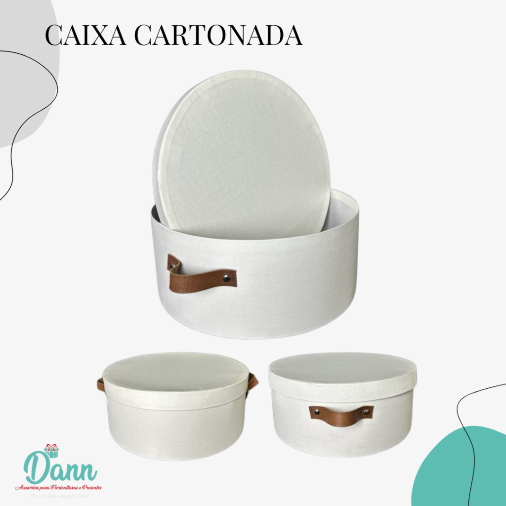 CAIXA LUXO REDONDA ALÇA COURO BEGE REF 902
