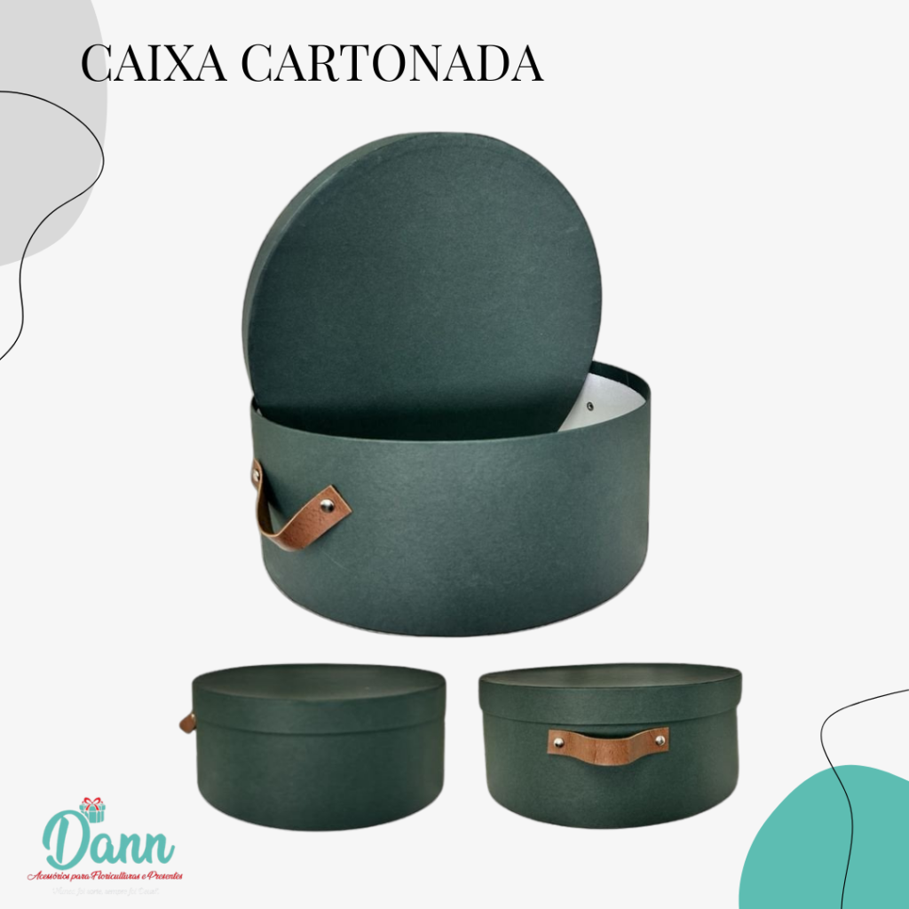 CAIXA LUXO REDONDA ALÇA COURO VERDE REF 902
