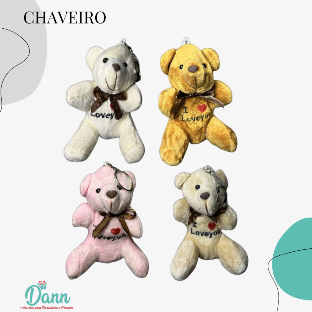CHAVEIRO URSO I LOVE YOU REF 2567 C/12 VARIADOS 