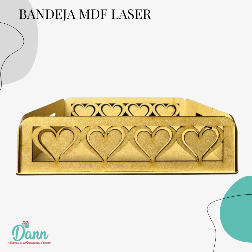 MDF BANDEJA LASR CORACAO REF 2927 TAMANHO 30X25X7,5