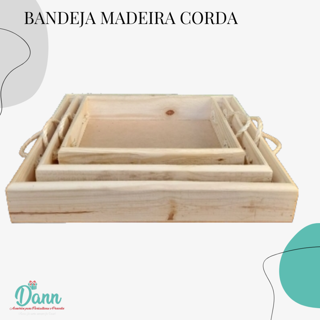 BANDEJA MADEIRA RETANGULAR CORDA