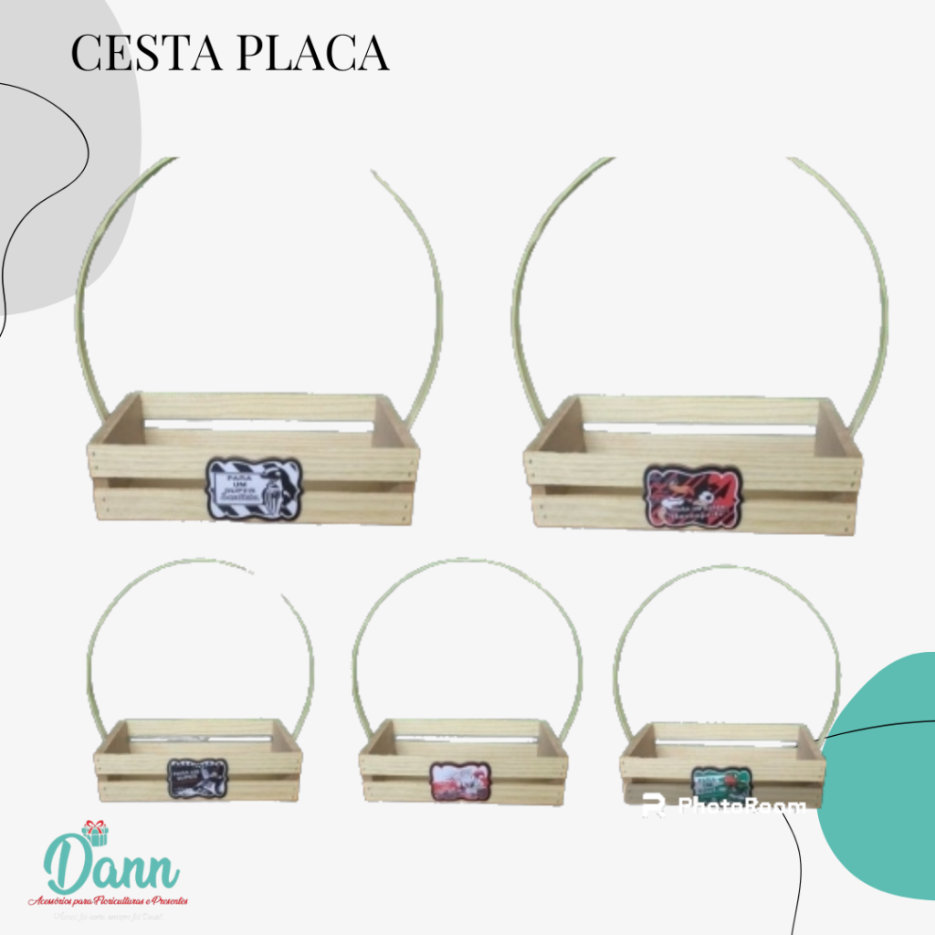 CESTA MADEIRA PLACA REF 1395 TIMES TAMANHO 30X13