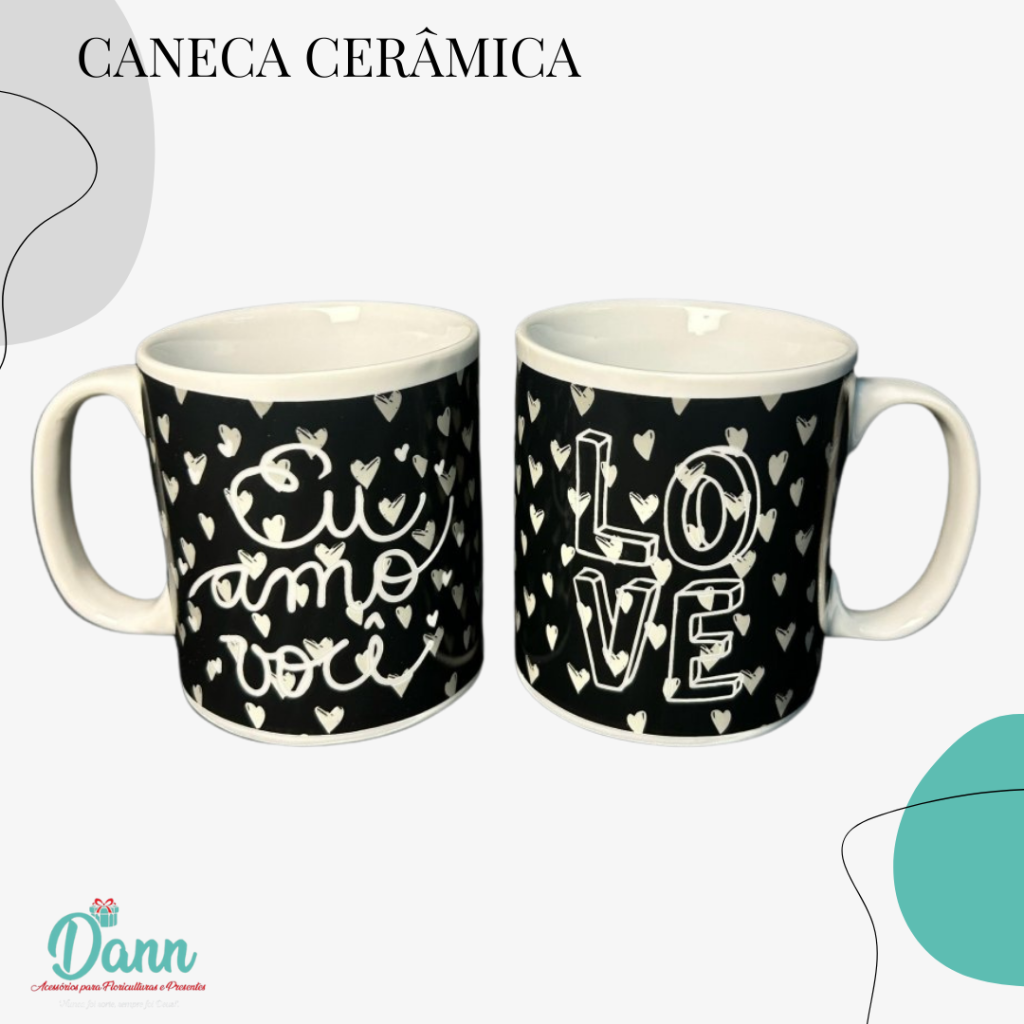 CANECAS CERAMICA REF D3 PRETO 320ML
