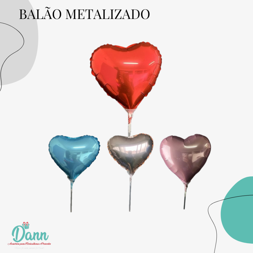 BALÃO METALIZADO CORACAO 45CM REF 669