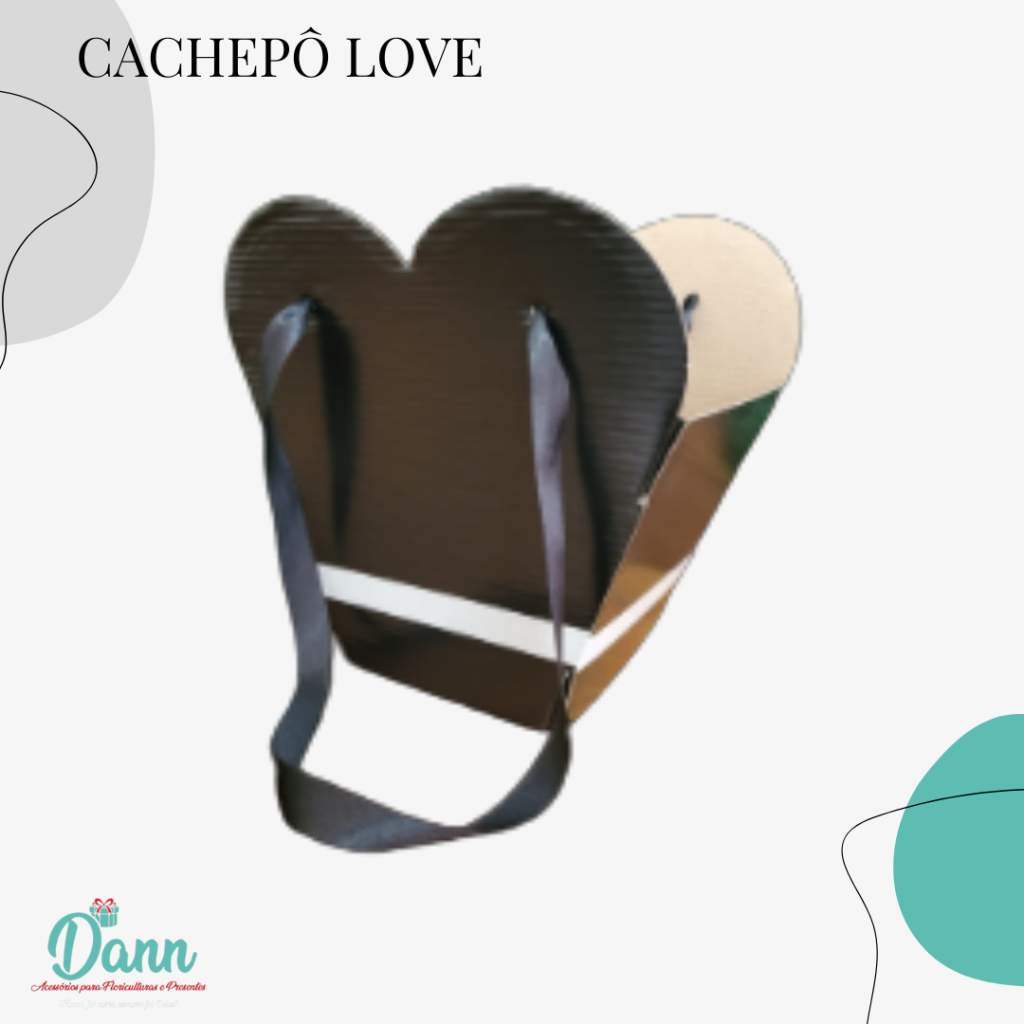 CACHEPO PAPER LOVE ALÇA CETIM PRETO C/5 REF 1585