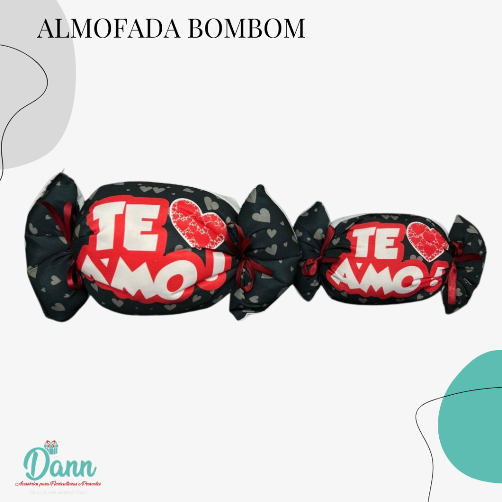 ALMOFADA BOMBOM TE AMO PRETO 