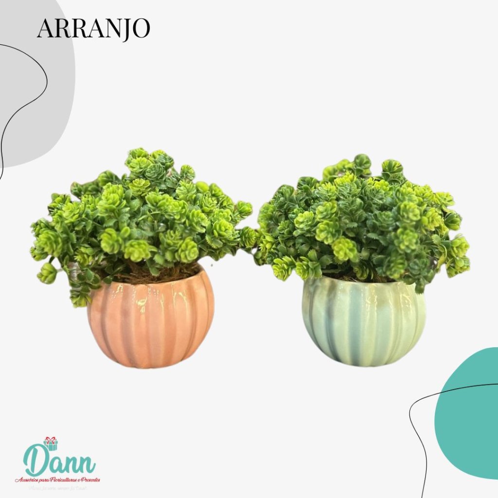 VASO CERÂMICA + PICO VERDE BG 310009