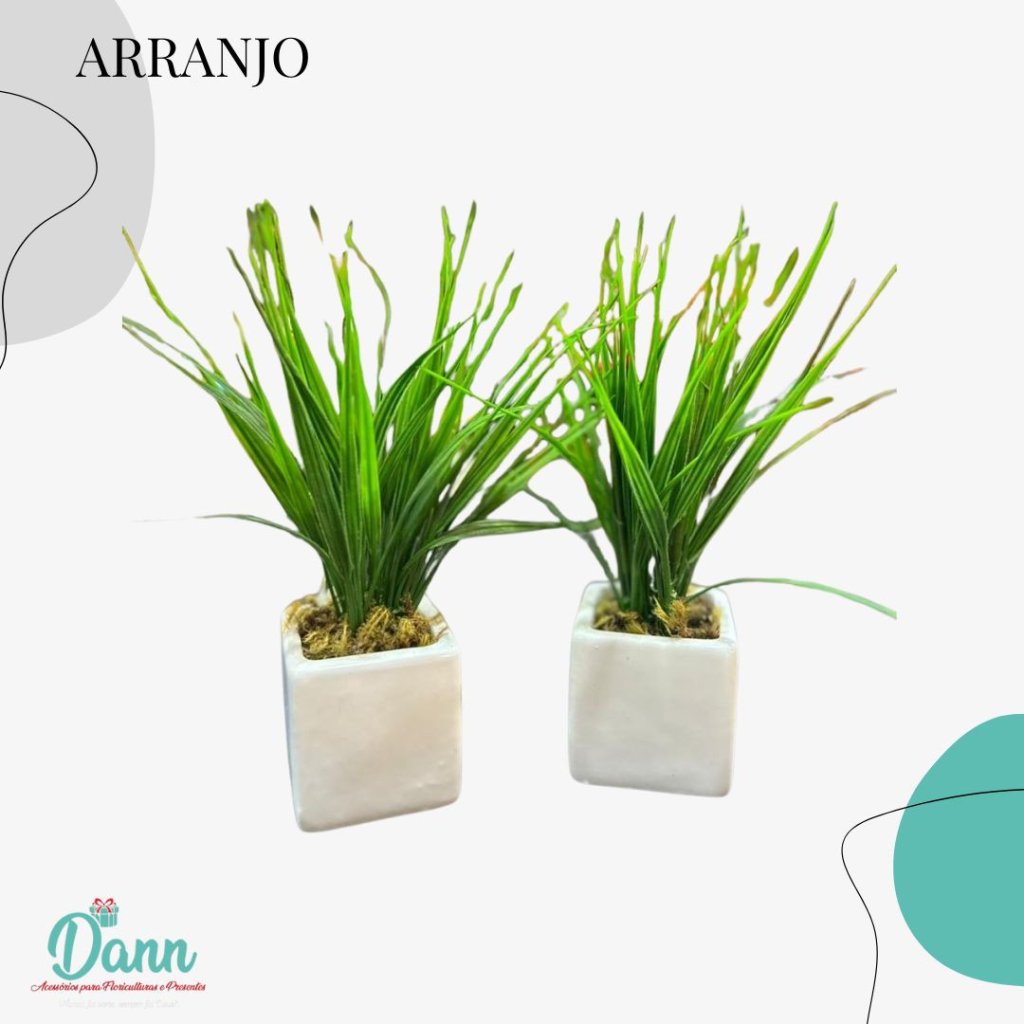 VASO DE CERÂMICA + BQ DE CAPIM