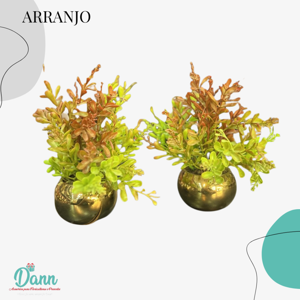 CASTIÇAL DE CERÂMICA + BUQUÊ FOLHA AMENDOIM CK0023VM