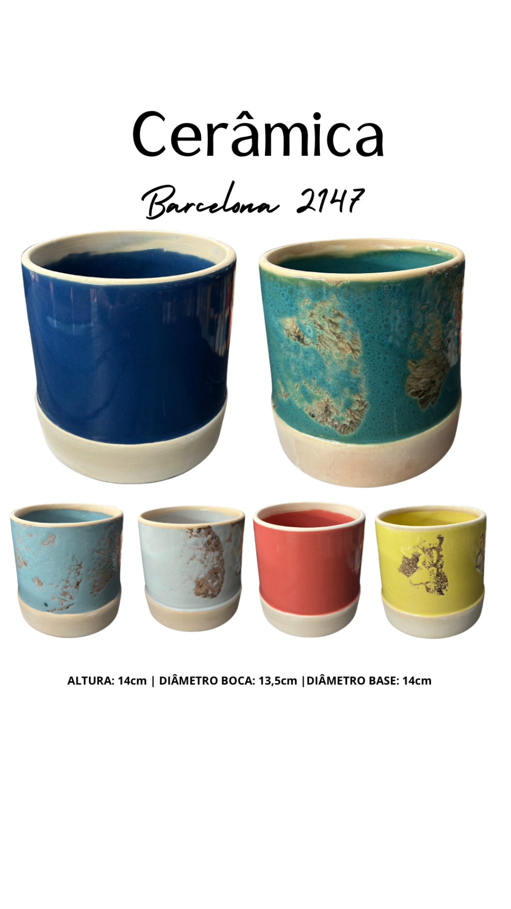 CACHEPO CERAMICA BARCELONA LISO POTE 12  REF 2147