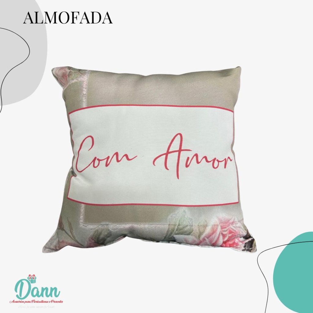 ALMOFADA QUADRADA 24x24 REF 786-82  COM AMOR