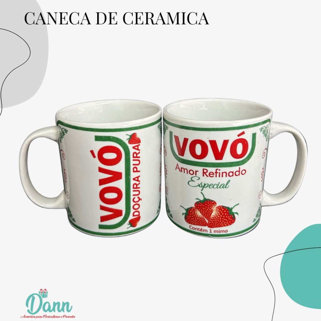 CANECA CERÂMICA REF VOVÓ AMOR  REFINADO 320ML REF 46