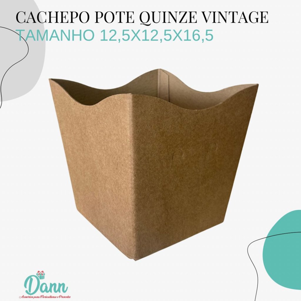 CACHEPO PAPER VINTAGE POTE 15 KRAFT LISO C/10  REF 1556