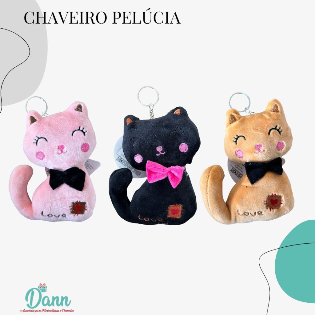 CHAVEIRO PELUCIA GATO REF 211 C/ 24 UNIDADES