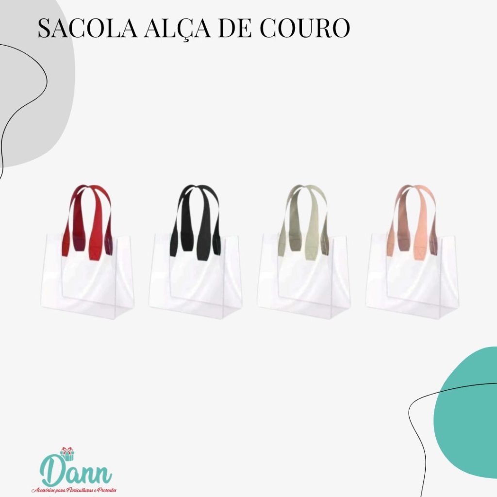 4750 SACOLA TRANSP C ALÇA COURO COLOR 18X10 REF 4136