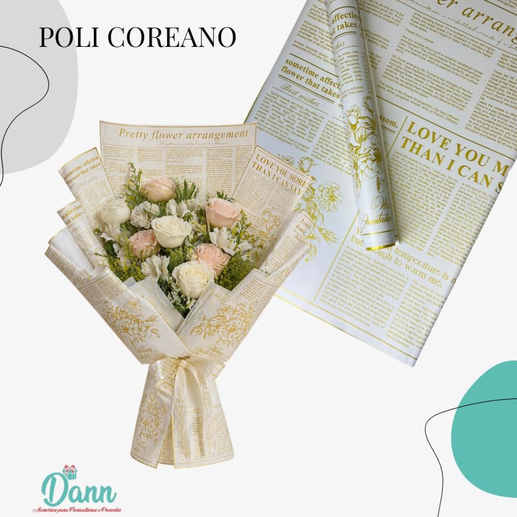MK263637 PPOLI COREANO JORNAL BRANCO COM DOURADO C/20 57X57 REF 4150 
