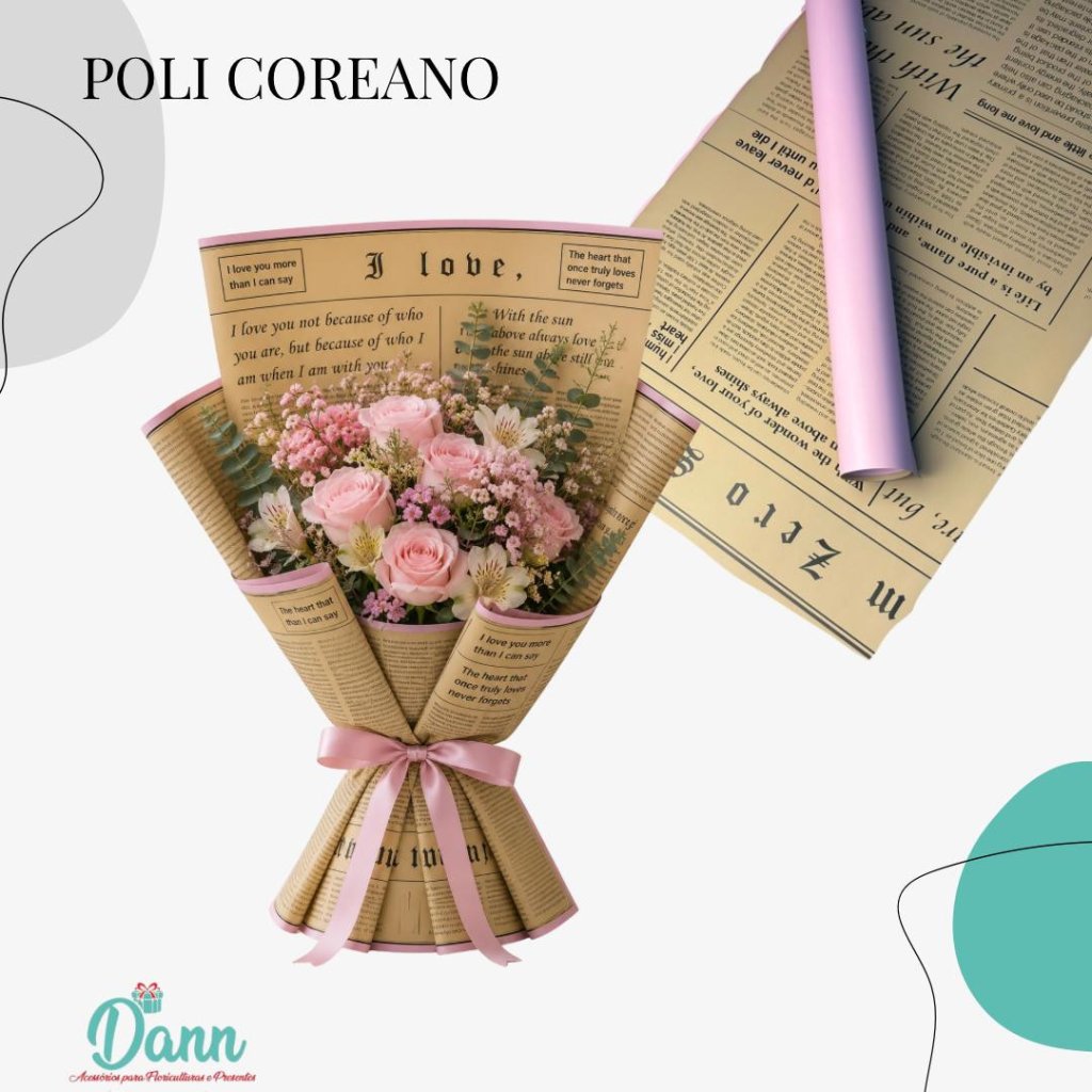 153651  POLI COREANO 58X58 C/20 DEC PEROL JORNAL ROSA REF 3831