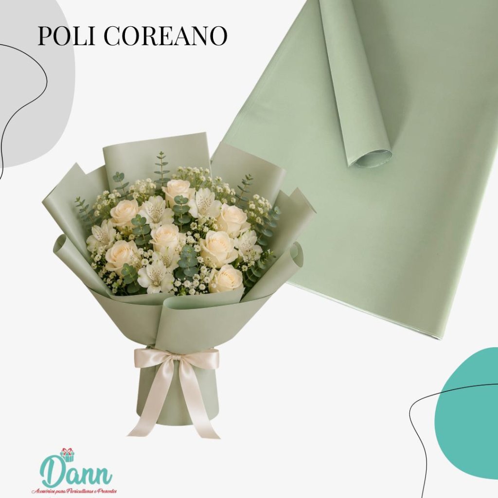 153514 POLI COREANO 58X58 C/20 LISO PEROL VERDE PASTEL REF 3862