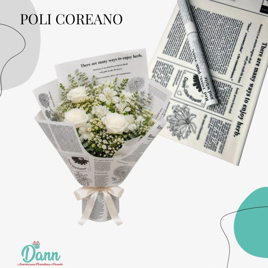 OK06 POLI COREANO 57X57 JORN BRANCO COM PRETO BASE C/20 REF 3989