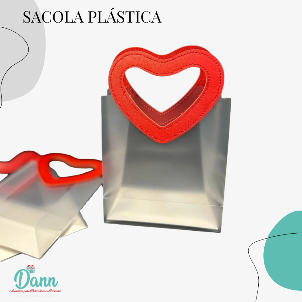 SACOLA PLASTICO ALÇAO COURO CORACAO C/1 UNIDADE  REF 2790 EB0023SVERM