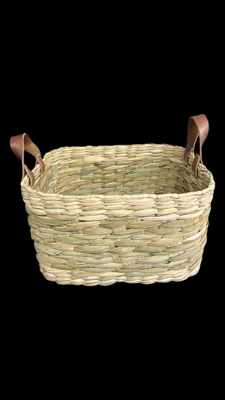 CESTA TABOA RET ALÇA COURO 28X22X15 REF 3367