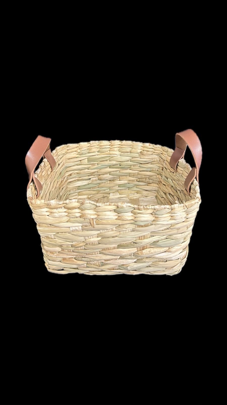 CESTA TABOA QUAD ALÇA COURO 20X20X12 REF 3366