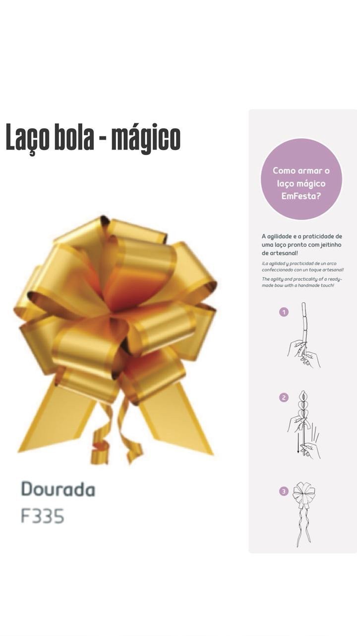 LAÇO M BOLA C/10 F335 DOURADO REF 3437
