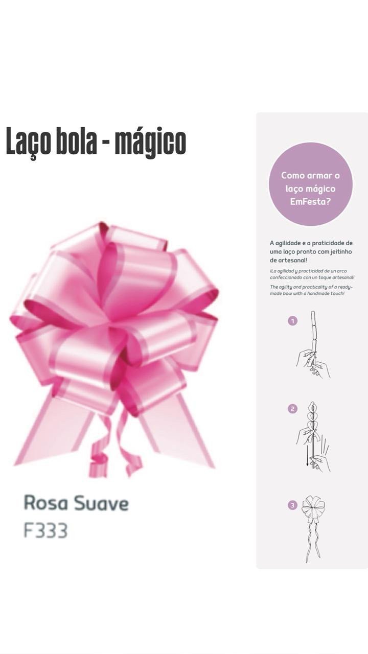 LAÇO M BOLA C/10 F333 ROSA SUAVE REF 3435