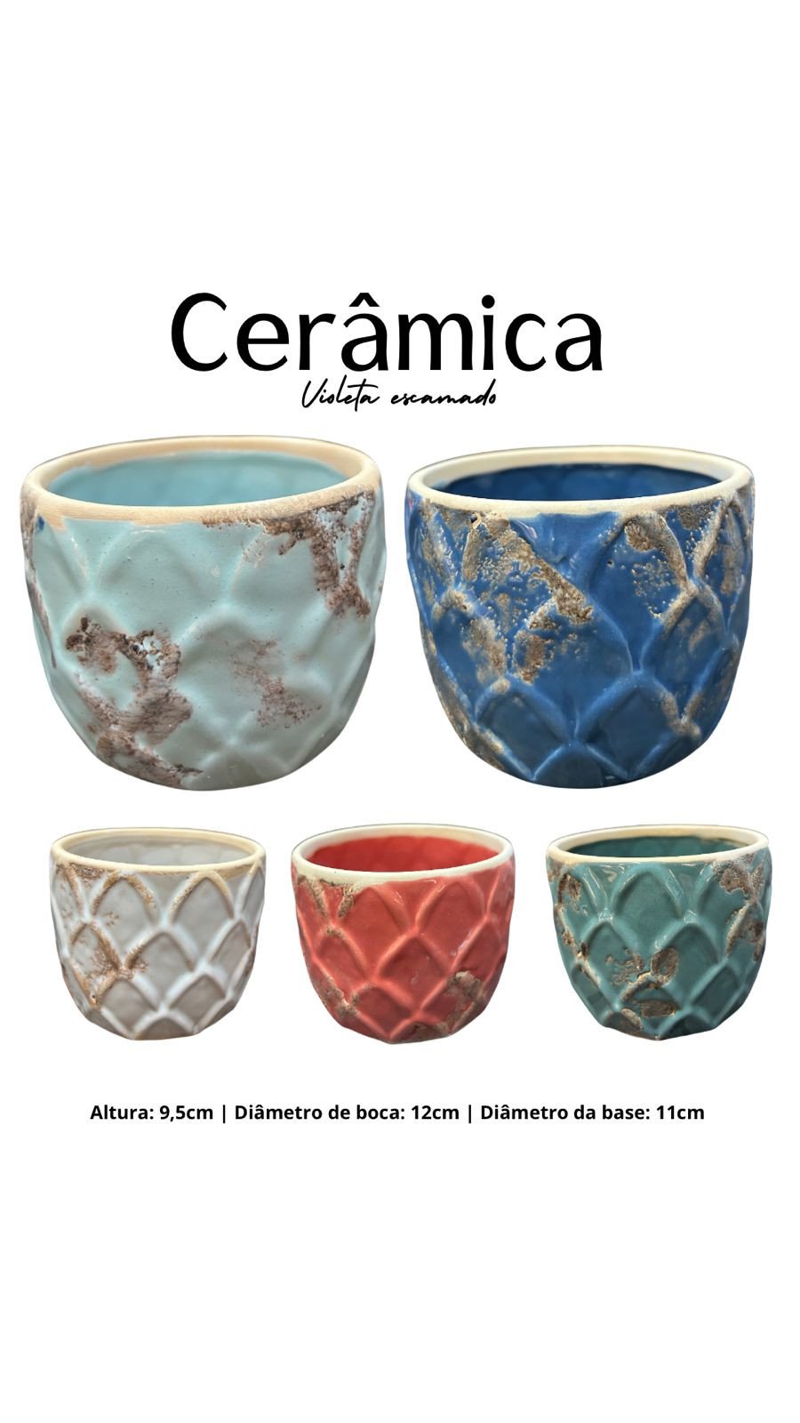 CACHEPO CERAMICA VIOLETA ESCAMADO 7325 REF 3341