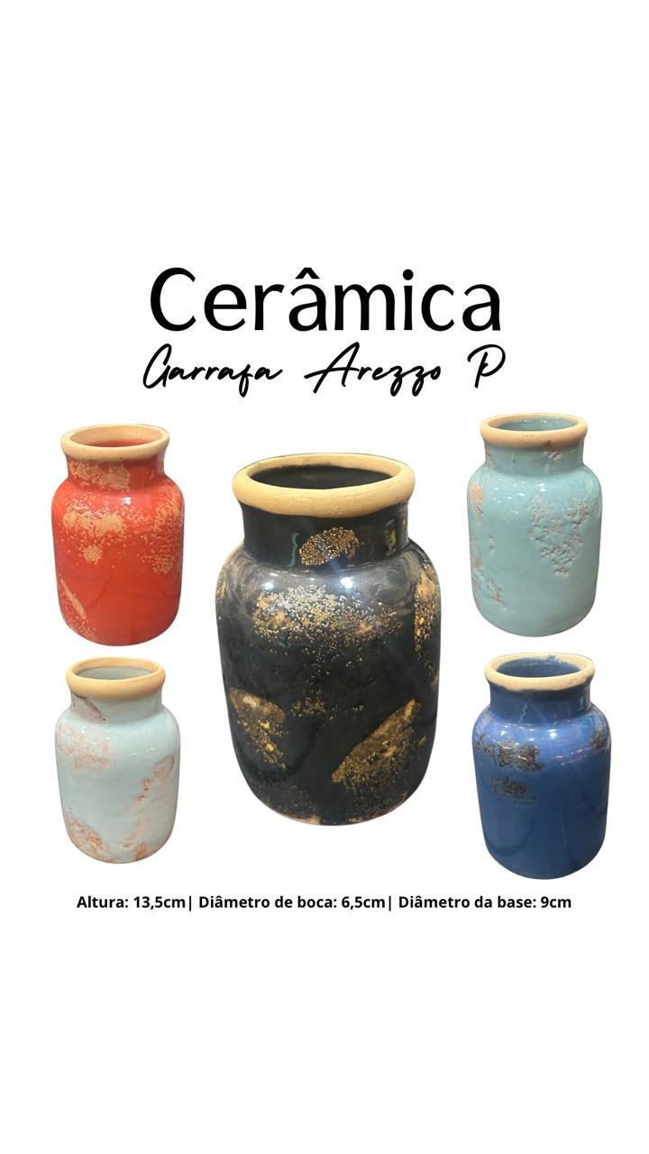 CERAMICA GARRAFA AREZZO PEQUENA 14CM REF 3248