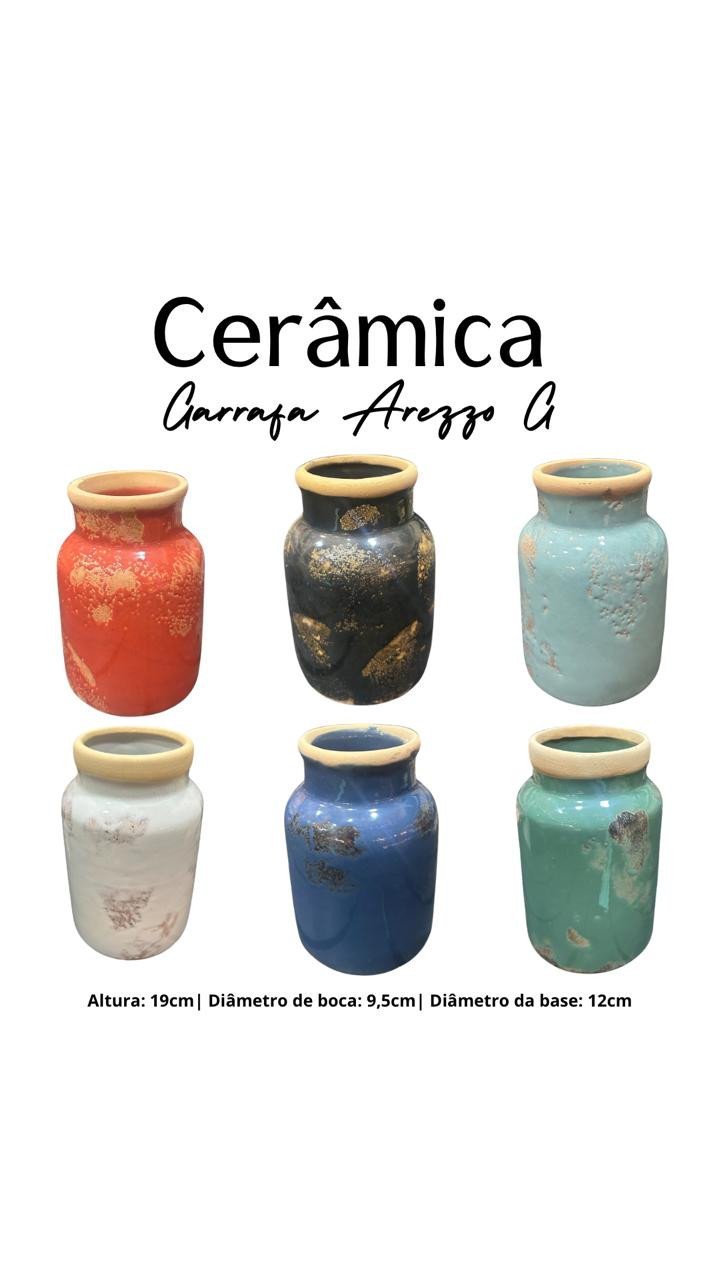 CERAMICA GARRAFA AREZZO GRANDE 19CM REF 3337