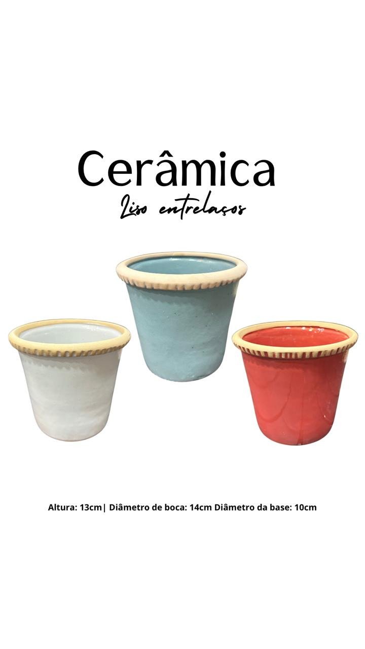 CACHEPO CERAMICA LISO ENTRELAÇOS 472 REF 3346