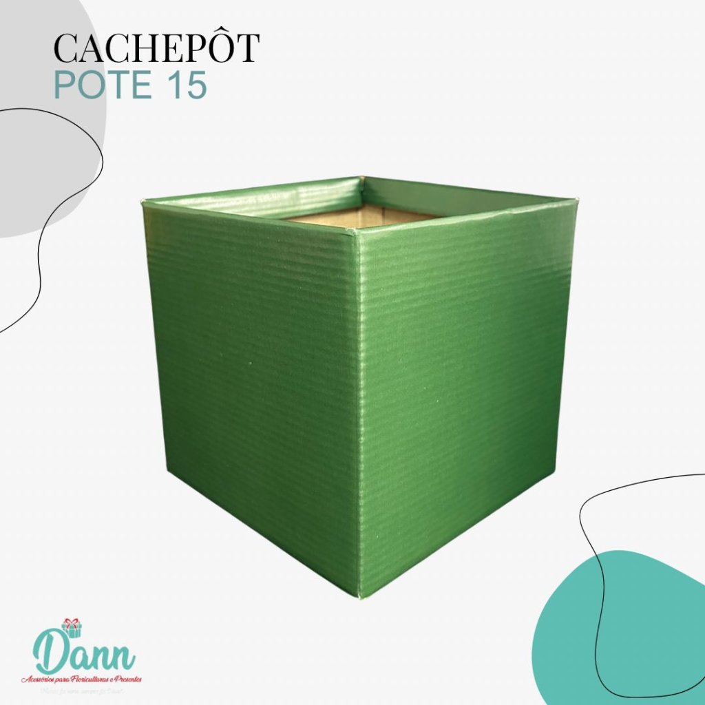 CACHEPO PAPER POTE 15 QUADRADO VERDE MUSGO C/10 REF 3309  