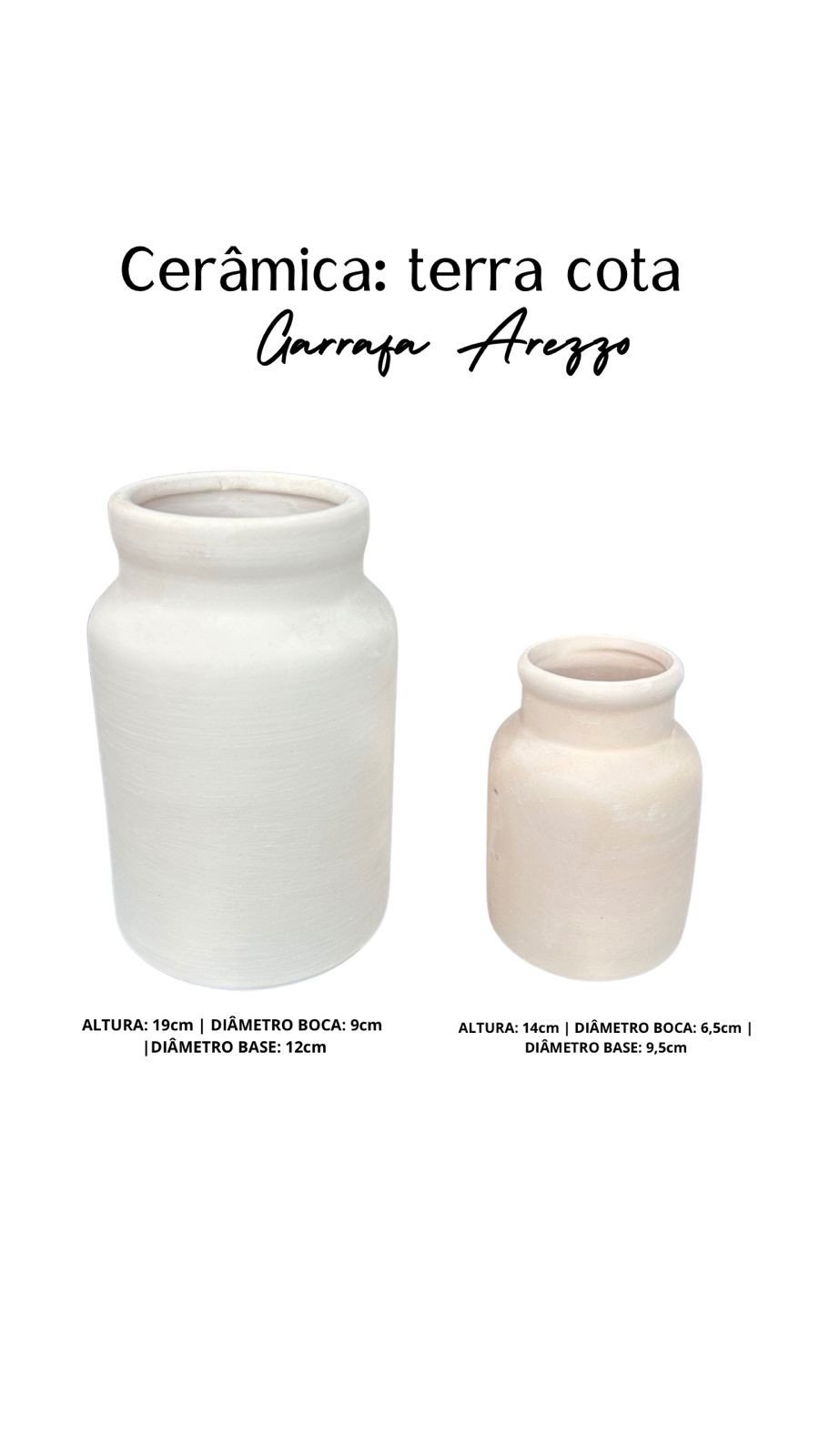 VASO CERAMICA TERRACOTA GARRAFA AREZZO