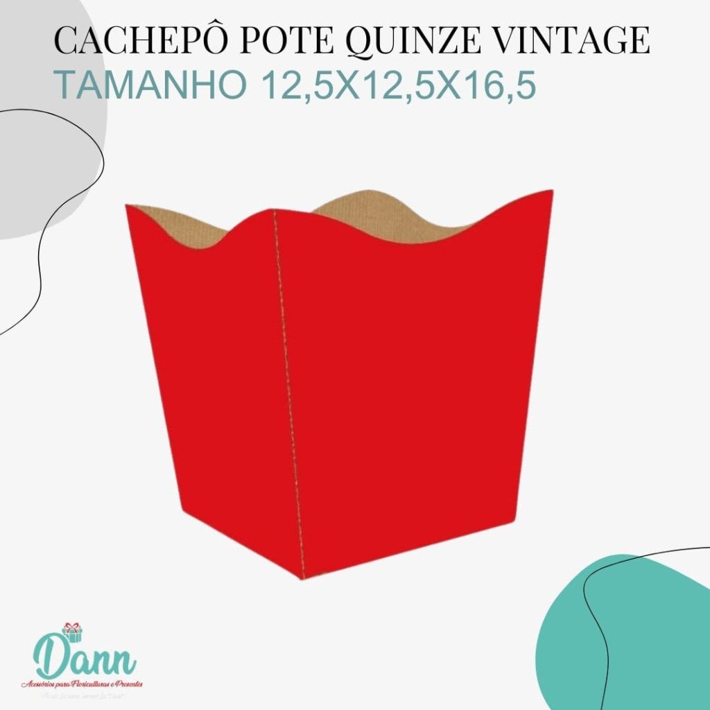 CACHEPO PAPER VINTAGE POTE 15 VERMELHO QUEIMADO C/10 REF 3571